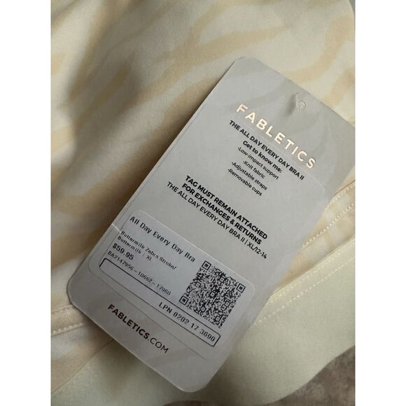 NWT Fabletics XL Low Support All Day Bra Buttermilk Zebra Stroke Soft - Picture 3 of 4